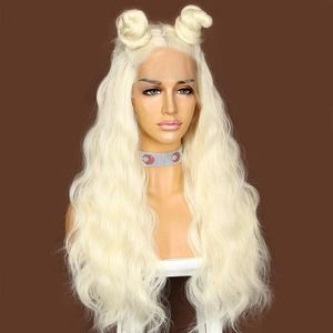 Lace Front 613 Blonde Wavy Wig High Temp Synthetic